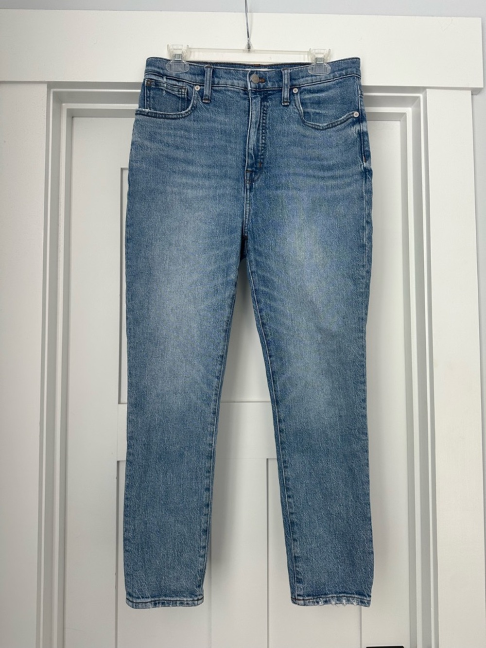 Madewell High-Rise Straight-Leg Jeans in Medium Blue